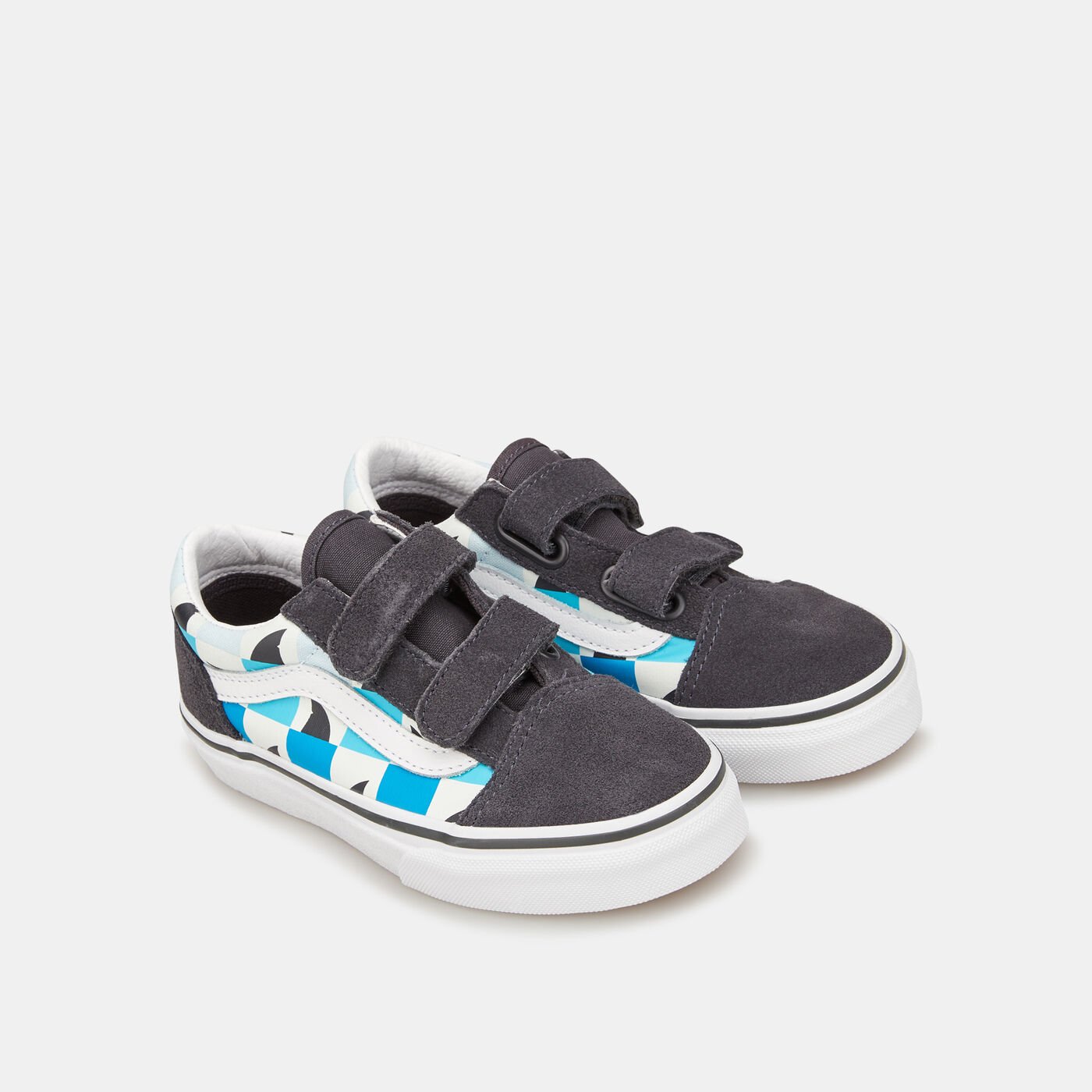 Kids' Glow Checkerboard Sharks Old Skool Unisex Shoe