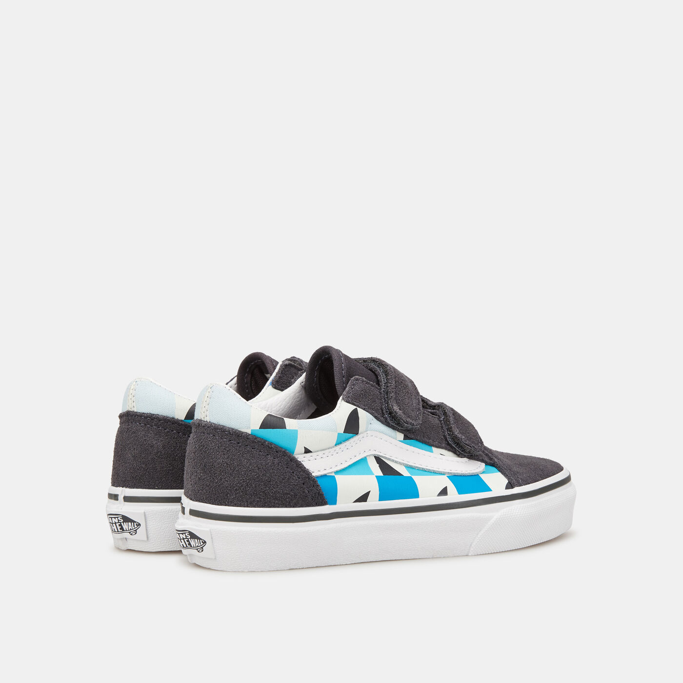 Kids' Glow Checkerboard Sharks Old Skool Unisex Shoe