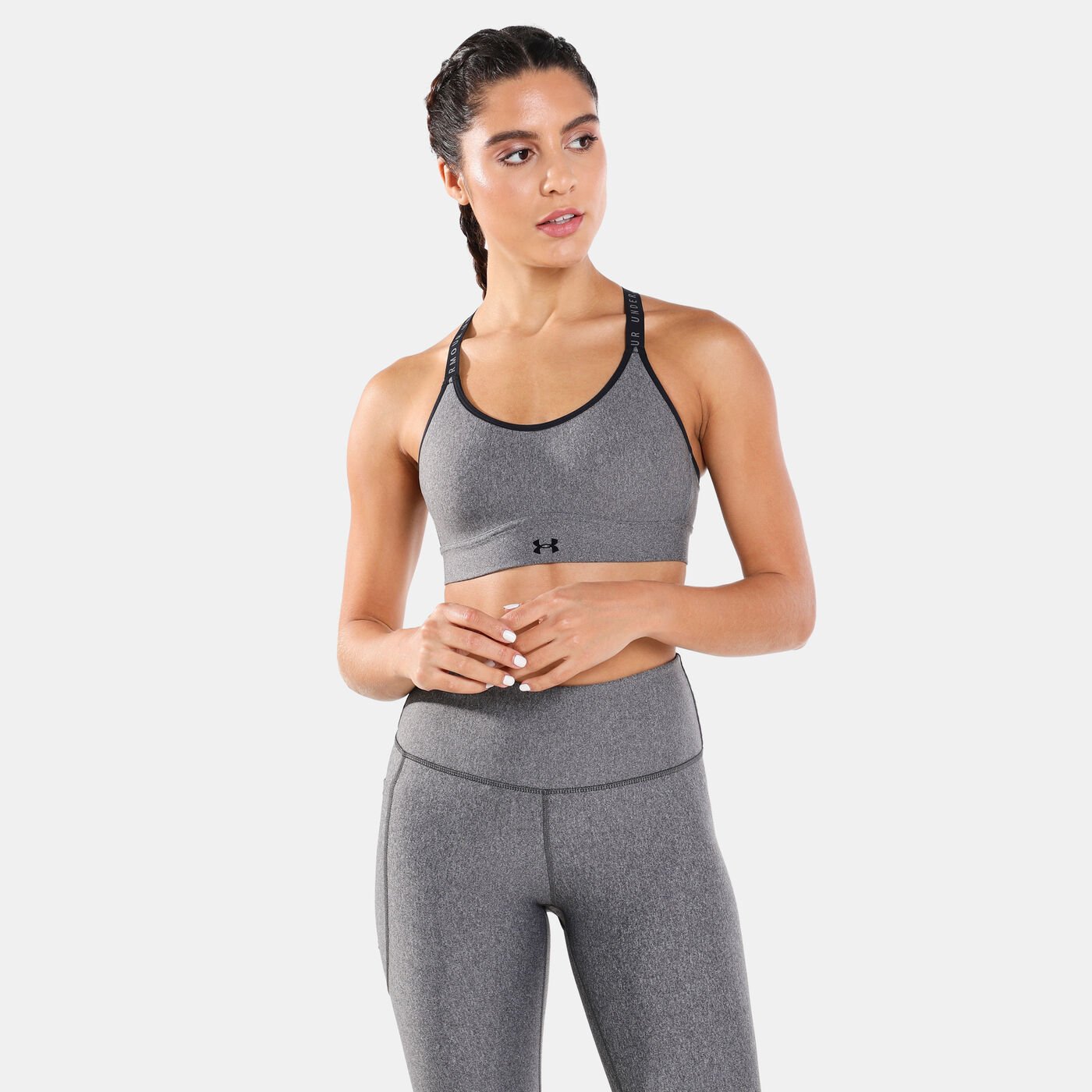 Women's UA Infinity Mid Heather Cover Sports Bra