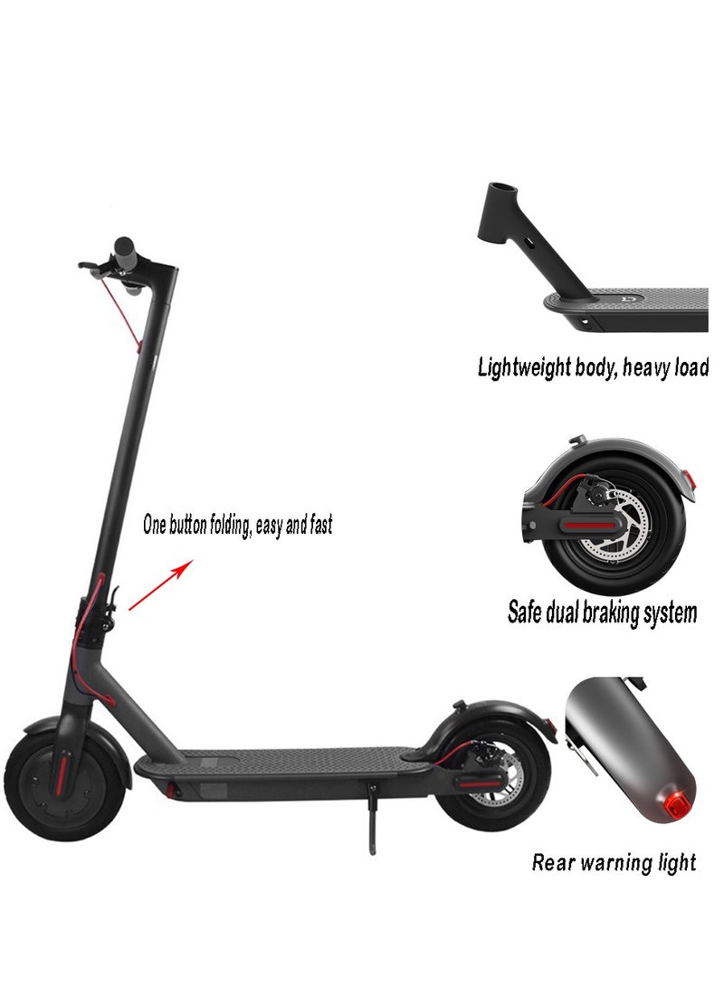 COOLBABY Electric Scooter Adults Foldable Sports Scooter Electric Bike for Adults, 8.5 Inch Tires, Up to 30km Range & 15.5Mph, 350W,Bright Headlight, Double Brake Black