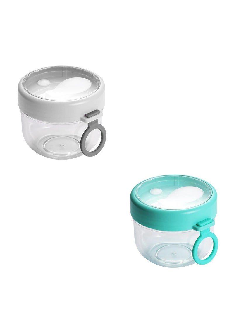 2 Portable 20oz Jars with Lids and Spoons Enjoy Fresh Healthy Meals On The Go Our Leak Proof Container Set for Yogurt Oatmeal Snacks