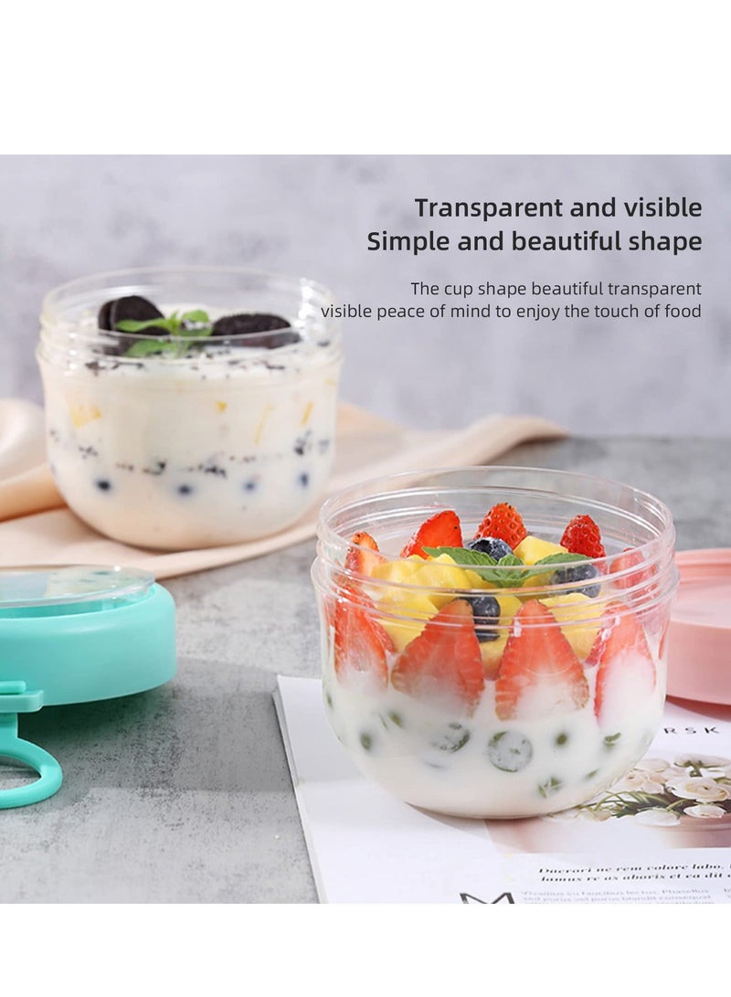 2 Portable 20oz Jars with Lids and Spoons Enjoy Fresh Healthy Meals On The Go Our Leak Proof Container Set for Yogurt Oatmeal Snacks