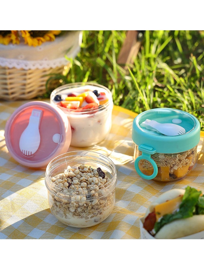 2 Portable 20oz Jars with Lids and Spoons Enjoy Fresh Healthy Meals On The Go Our Leak Proof Container Set for Yogurt Oatmeal Snacks