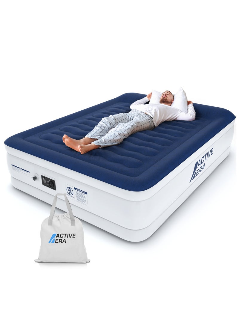 Luxury King Size Inflatable Mattress , Elevated Air with Built,in Pump, Raised Pillow and Structured I,beam Technology, Height 56cm