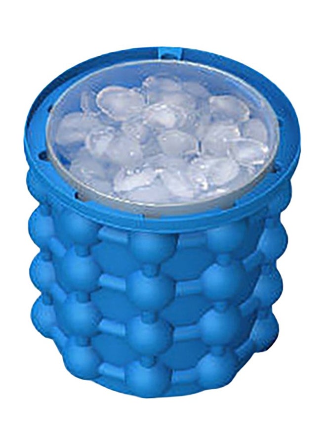 Dual Chamber Silicone Ice Cube Maker Mould Blue 16cm