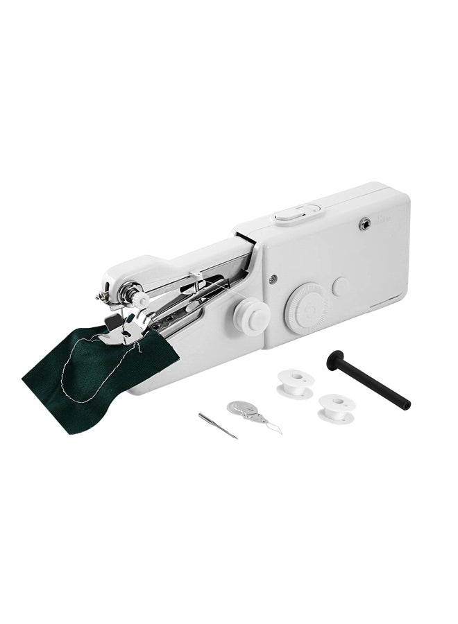 Mini Automatic Handheld Operating Sewing Machine White/Silver 21x7x3.5centimeter White/Silver 21x7x3.5cm