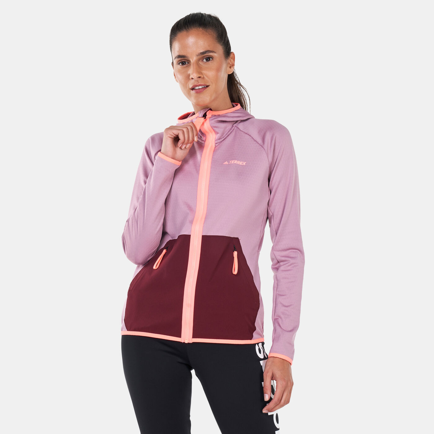 Women's Terrex Tech Fleece Light Hooded Hiking Jacket