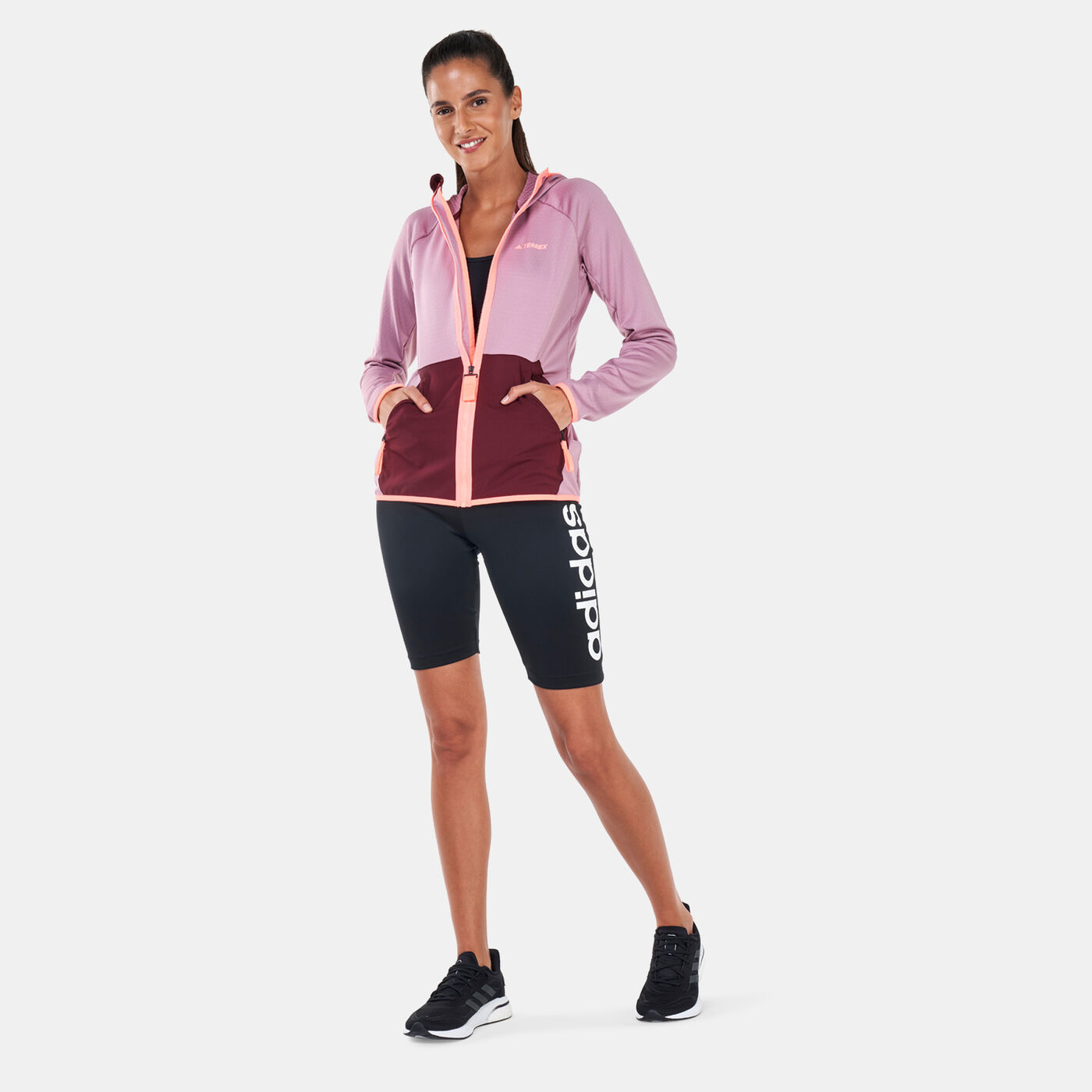 Women's Terrex Tech Fleece Light Hooded Hiking Jacket