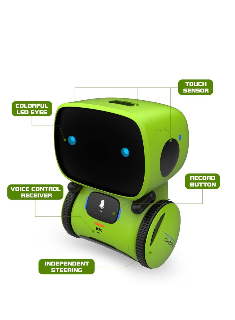 Kids Smart Robot Toys, Children Interactive Intelligent Robot Toys, with Voice Controlled Touch Sensor, Singing, Dancing, Recording, Repeat, Birthday, Gifts for Boys and Girls Ages 3-9 Years