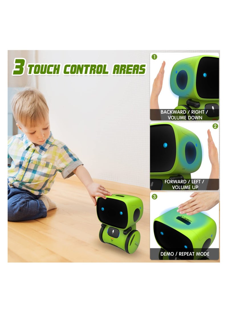 Kids Smart Robot Toys, Children Interactive Intelligent Robot Toys, with Voice Controlled Touch Sensor, Singing, Dancing, Recording, Repeat, Birthday, Gifts for Boys and Girls Ages 3-9 Years