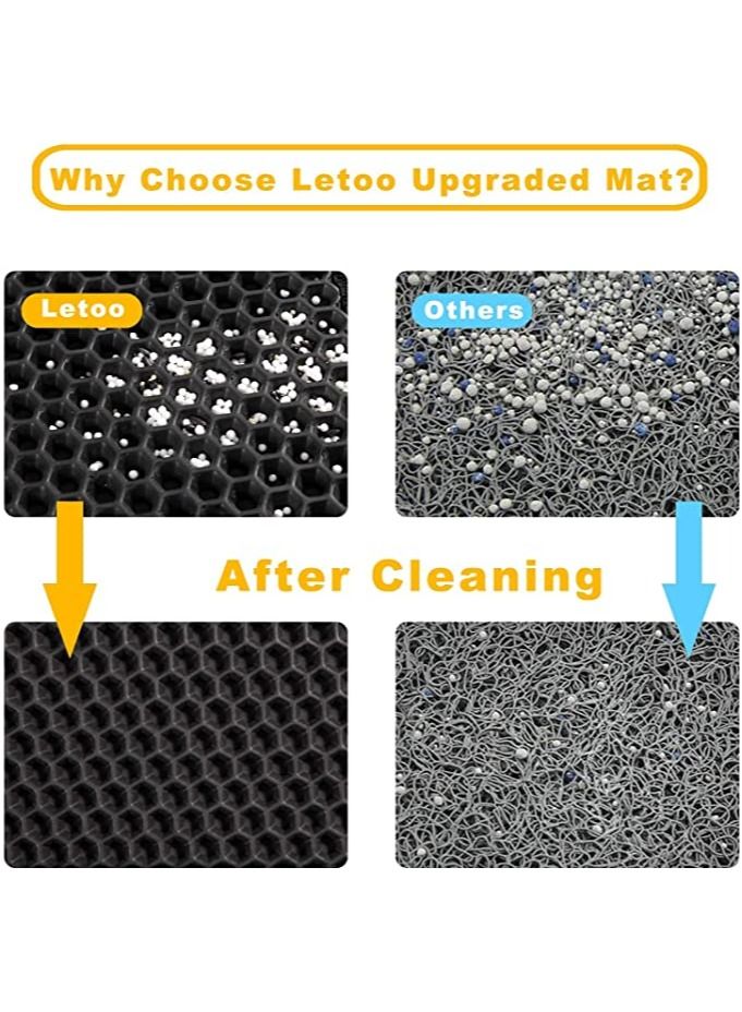 A.M Cat Litter Mat For Trapping Litter Box Sand, XL Or Jumbo Size  30 x 24in, Urine And Waterproof, Honeycomb Double Layer Anti Tracking Kitty Mats, Washable Easy Clean, Scatter Control