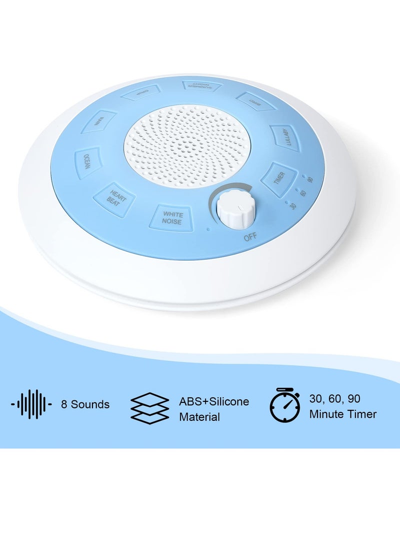 White Noise Machine, Portable Sound Machine, with 8 Soothing Nature Sounds Therapy Portable Sleep Sound Machine, Powerful Battery Endurance 4-7 Days, for Baby, Kids and Adults