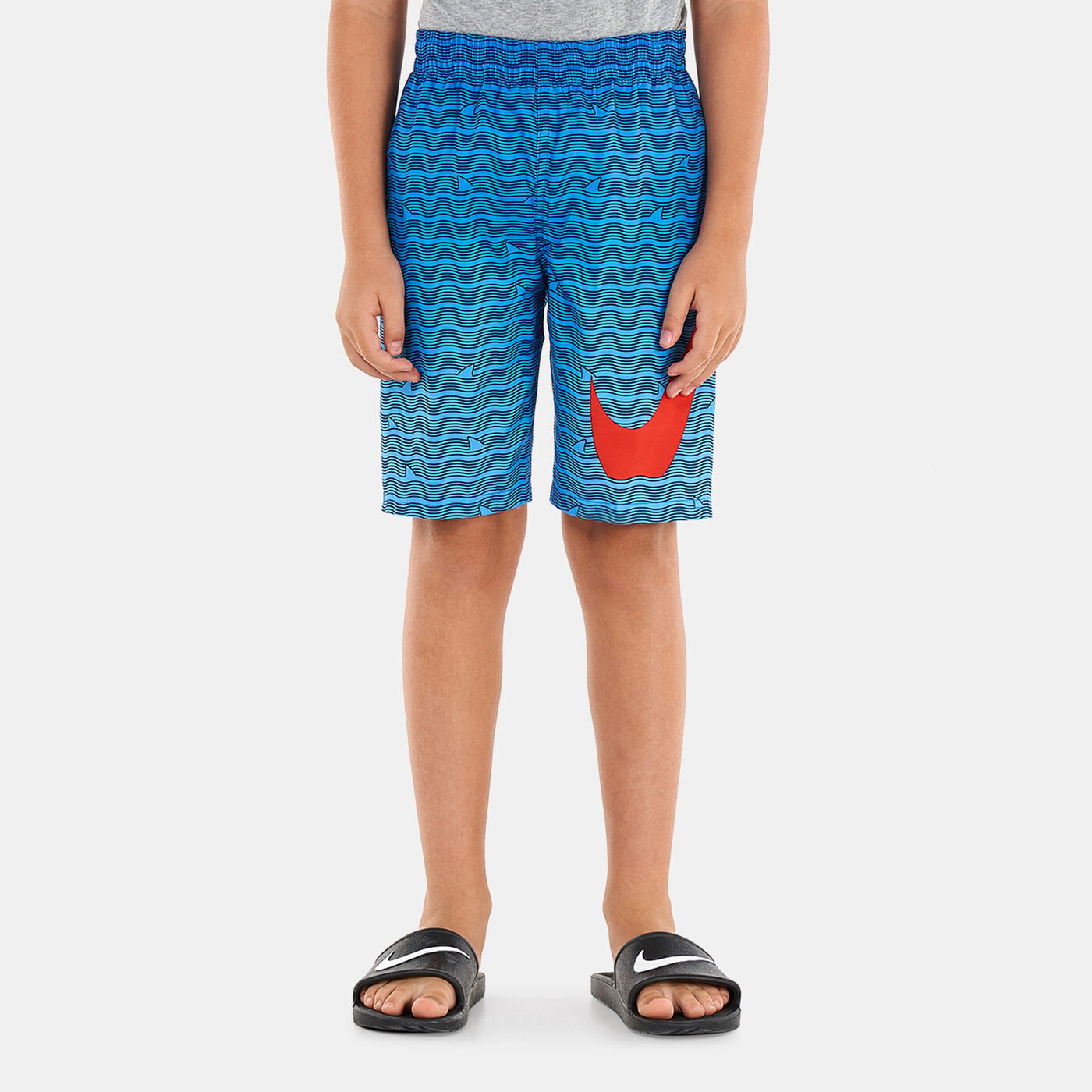 Kids’ Shark Stripe Rise 8-Inches Volleyball Shorts (Older Kids)