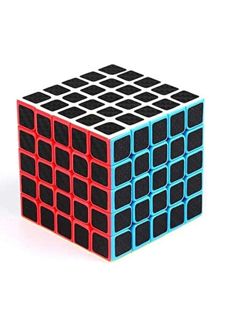 Rubiks Cube 5x5x5 Speed Cube Smooth Magic Carbon Fiber Sticker Speed Cubes Enhanced Version Black