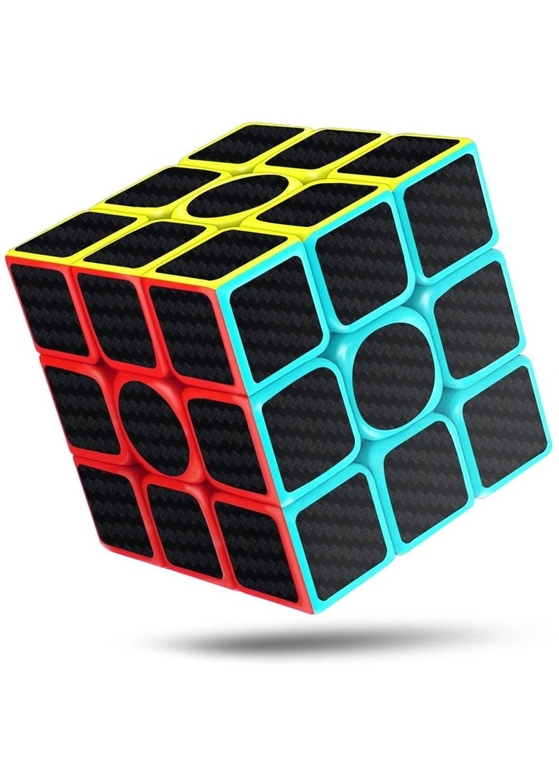 Rubiks Cube 3x3x3 Speed Cube Smooth Magic Carbon Fiber Sticker Speed Cubes Enhanced Version Black