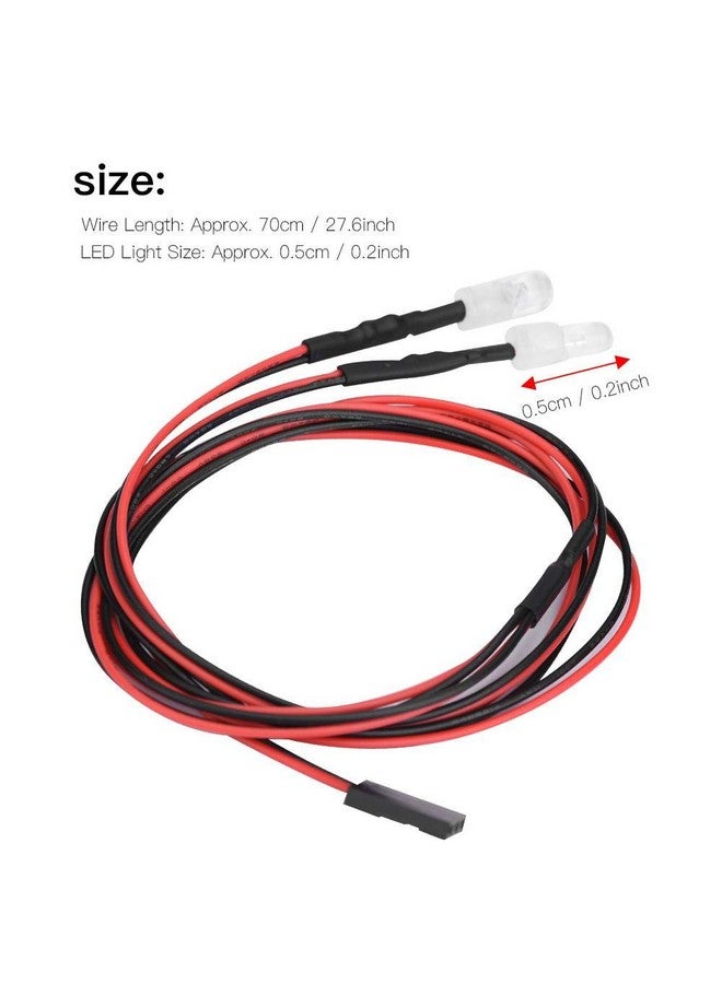 Rc Led Light Kits 2Pcs 5Mm Headlights Rc Accessory Led Lights For 1/10 Model Drift Car Vehicle(12 Red Light)
