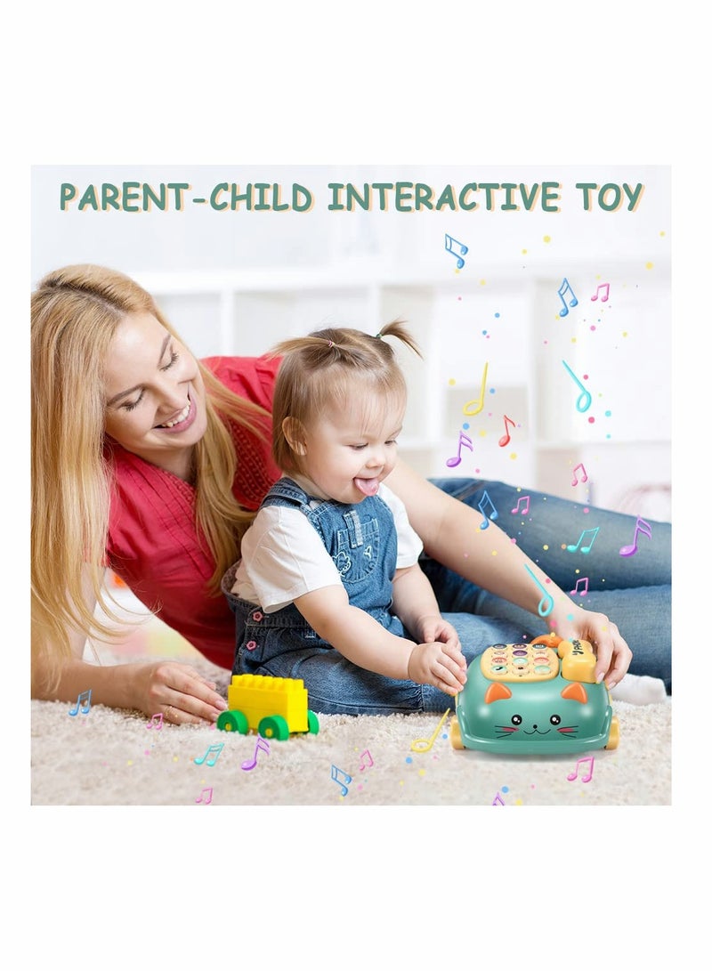 Baby Phone Toys, Baby Music Toys, Baby Musical Toys Car Toy, Toddler Toys Boys Girls Toy, Kids Pretend Phone, Kids Educational Development Toy, Cute Cat Face Toys with Light, Gift for Children