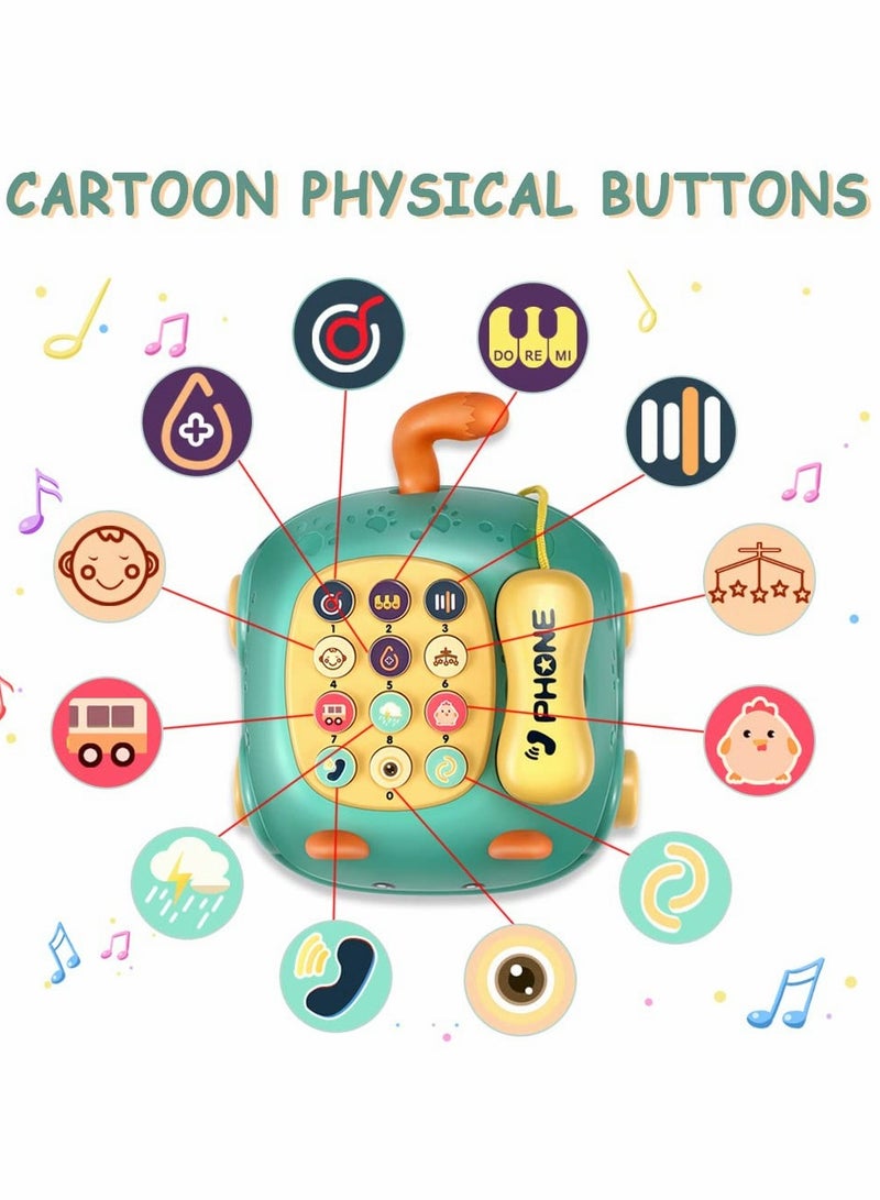 Baby Phone Toys, Baby Music Toys, Baby Musical Toys Car Toy, Toddler Toys Boys Girls Toy, Kids Pretend Phone, Kids Educational Development Toy, Cute Cat Face Toys with Light, Gift for Children