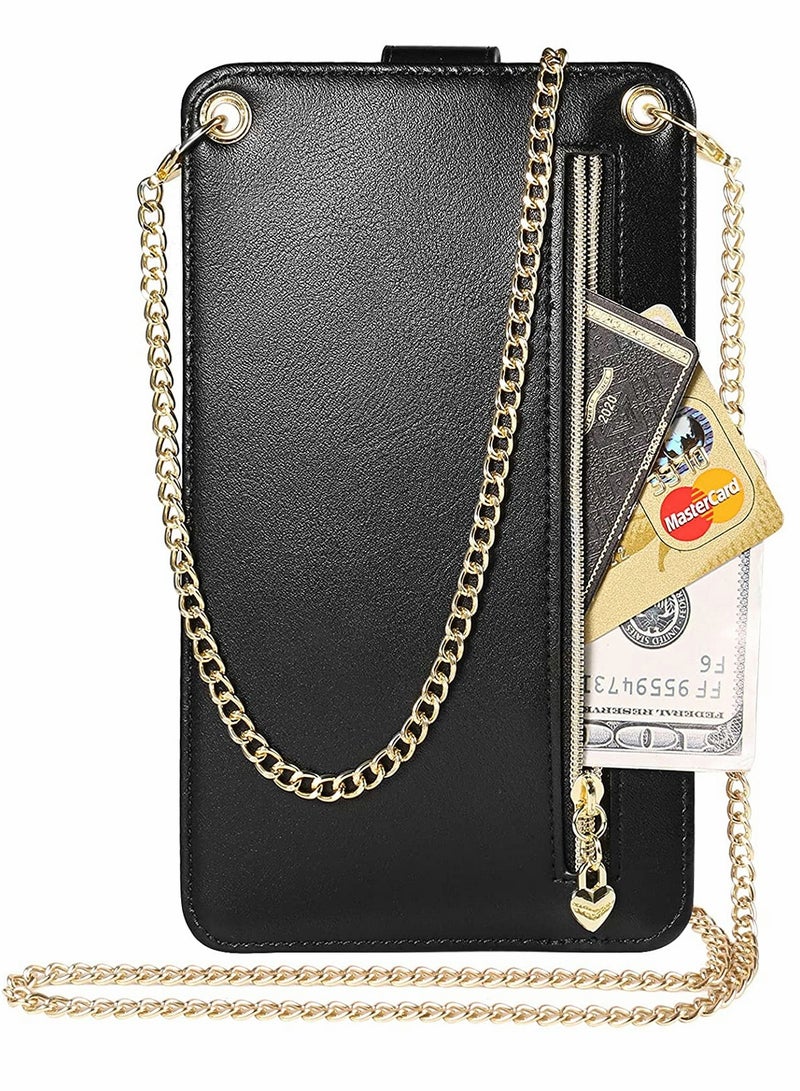 Handbags, Cell Phone Purse, Wallet Small Crossbody Bags, Mini Shoulder Bag, with Card Slot, for iPhone 13 Pro, for Max Galaxy S22 Ultra (Black)
