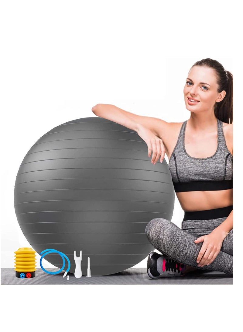 Exercise Gym Ball 55cm Extra Thick Swiss Ball with Quick Pump Birthing Ball for Yoga-Pilates Fitness Physical Therapy Pregnancy Labour