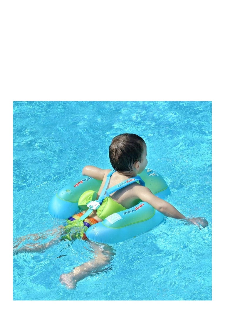 Upgraded Swimbobo Baby Swimming Float  Inflatable Swim Ring with Enhanced Safety Support Bottom Ideal Swimming Pool Accessory for Ages 3-36 Months.