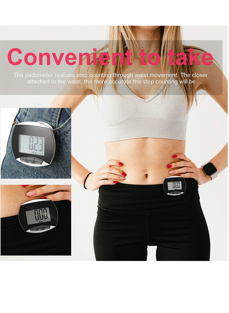 Portable Pedometer, LCD Digital Display Running Pedometer for Jogging Hiking Running Walking (2 Pack )