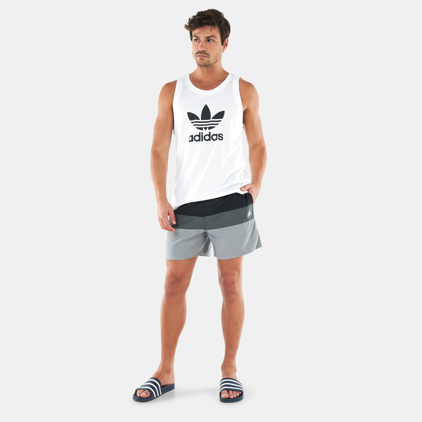 Men's Short-Length Colourblock Swimming Shorts