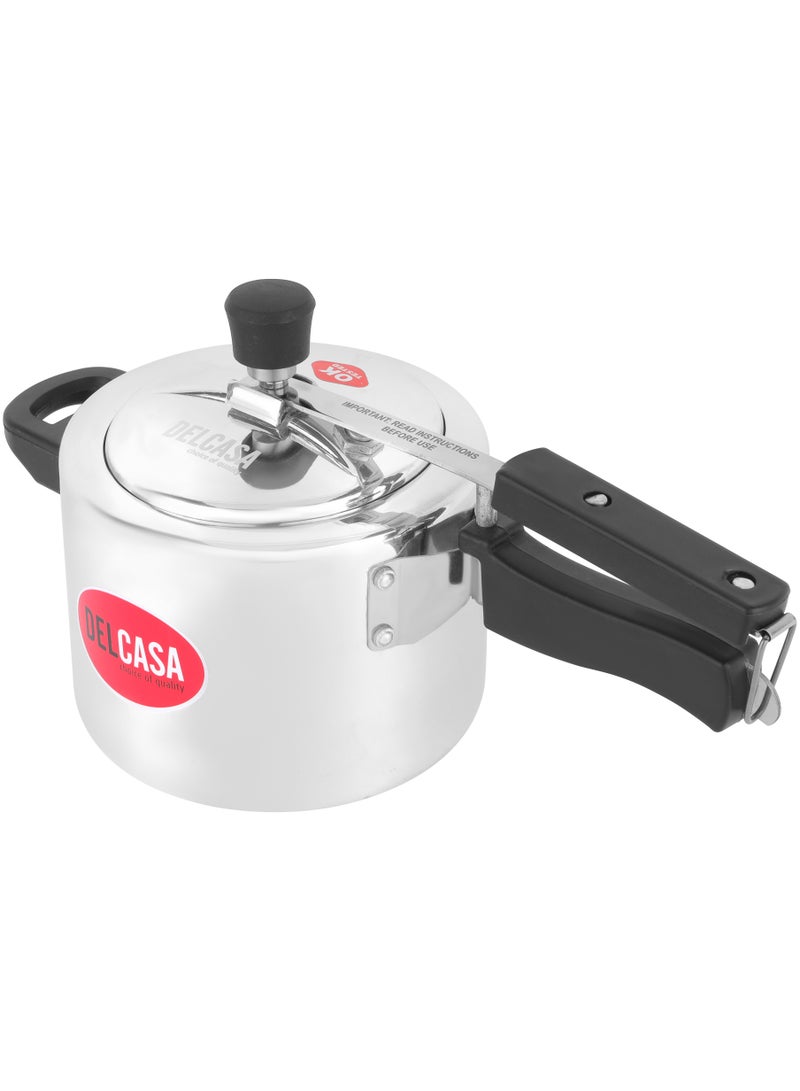 3Liters Delcasa 3 Liter Aluminum Pressure Cooker Inner Lid Silver