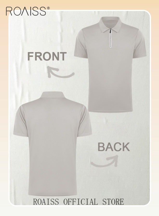 Men's Polo Shirt - Solid Color Short Sleeve Lapel T-Shirt - Casual Fit - Summer Fashion Essential