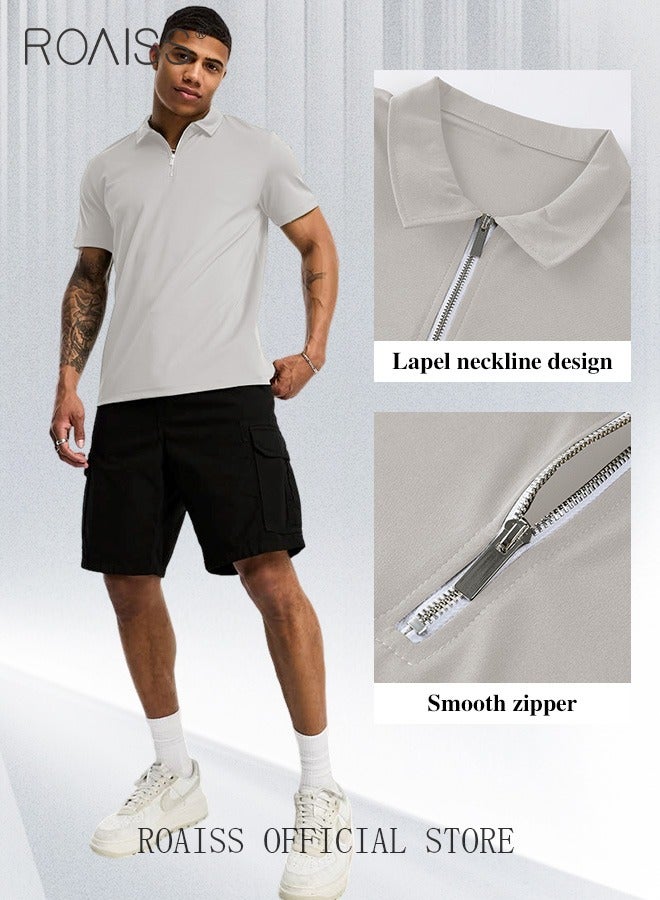 Men's Polo Shirt - Solid Color Short Sleeve Lapel T-Shirt - Casual Fit - Summer Fashion Essential