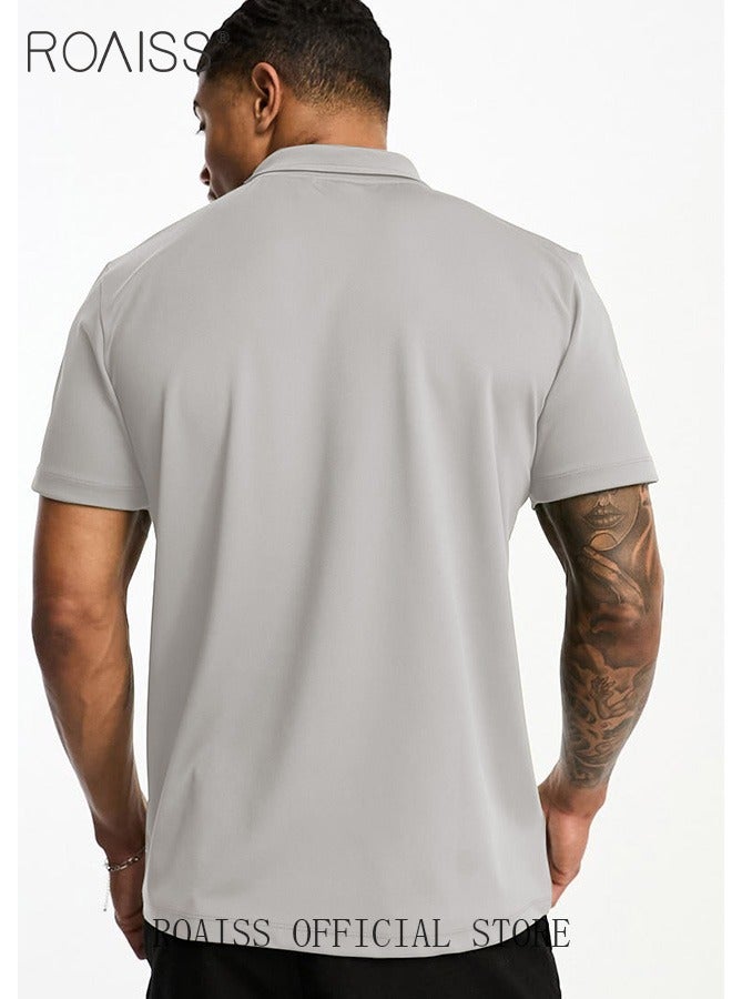 Men's Polo Shirt - Solid Color Short Sleeve Lapel T-Shirt - Casual Fit - Summer Fashion Essential