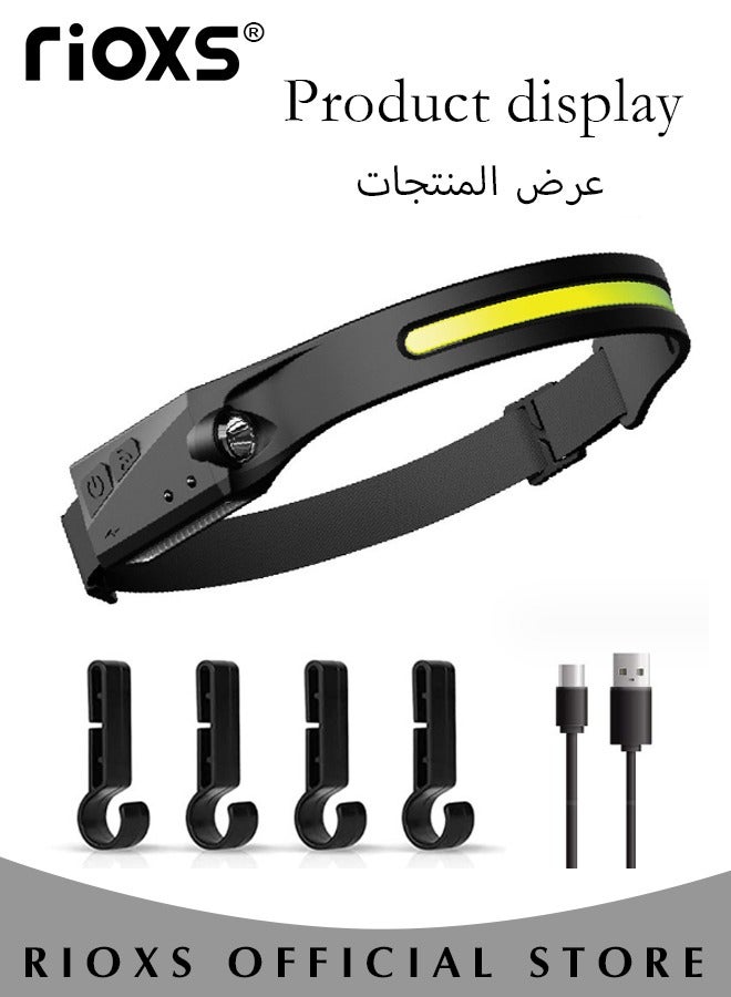 USB Rechargeable Led Headband Waterproof Light Strap Mini Flashlight Perfect for Camping Hiking Outdoor Hunting Running