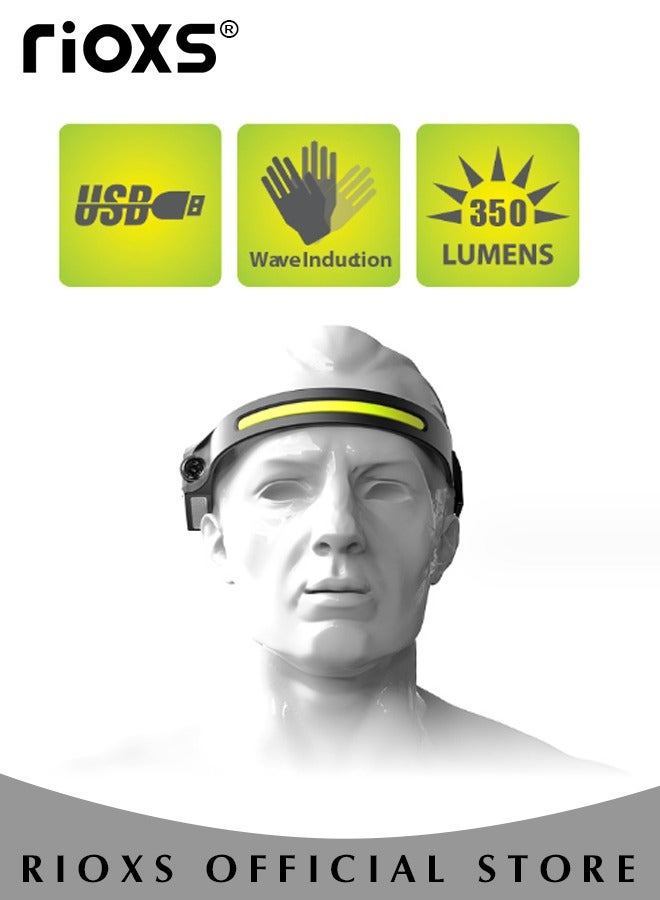 USB Rechargeable Led Headband Waterproof Light Strap Mini Flashlight Perfect for Camping Hiking Outdoor Hunting Running