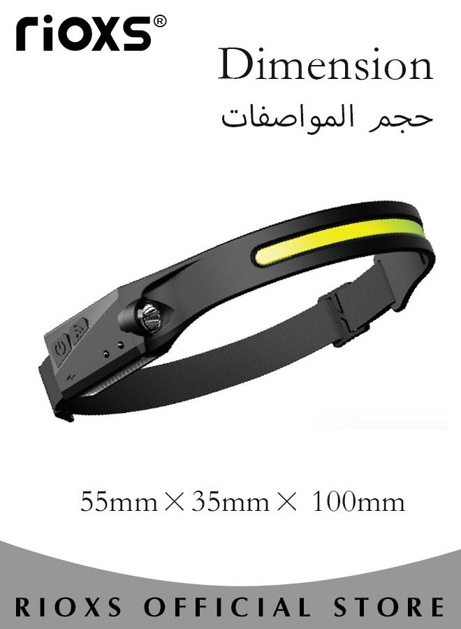 USB Rechargeable Led Headband Waterproof Light Strap Mini Flashlight Perfect for Camping Hiking Outdoor Hunting Running