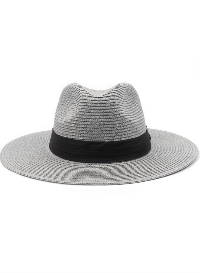 Large Head Women's Beach Hats,Men's Straw Panama Hat,Foldable Summer UV Hat,Packable Travel Sun Hats