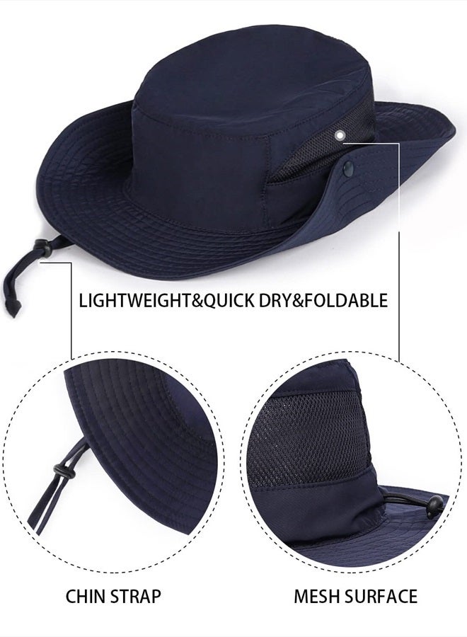 Small UPF 50+ Summer Sun Hat,Adjustable Boonie Hats with String,Foldable Lightweight Cooling Safari Hats