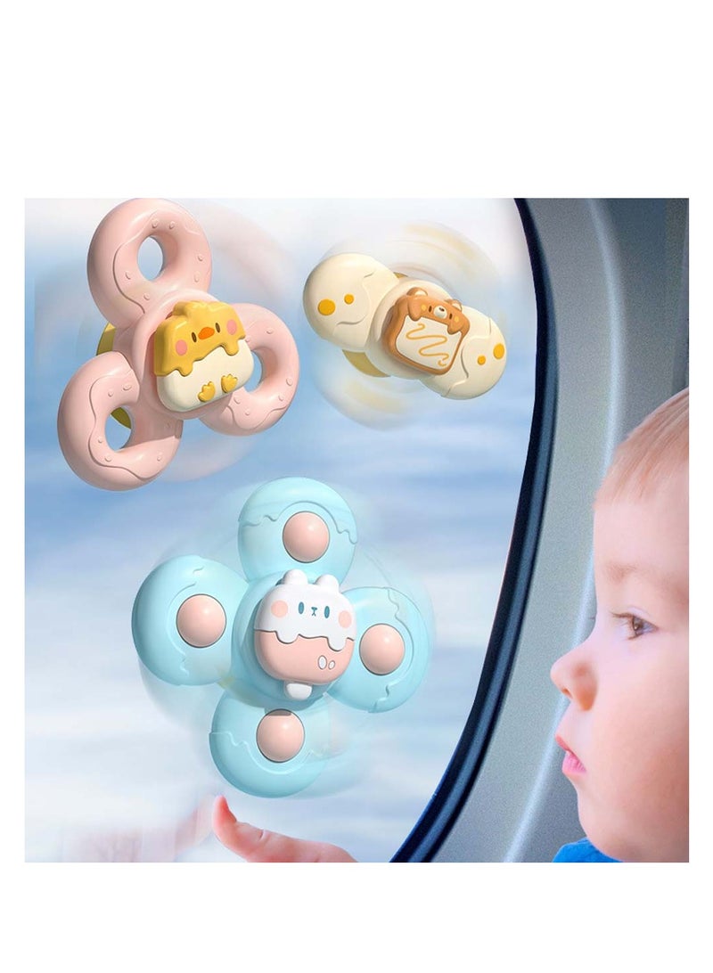 3Pcs Suction Cup Spinner Toy, Bath Toys for Toddlers 1-3, Boys and Girls Birthday Sensory Toys Gifts