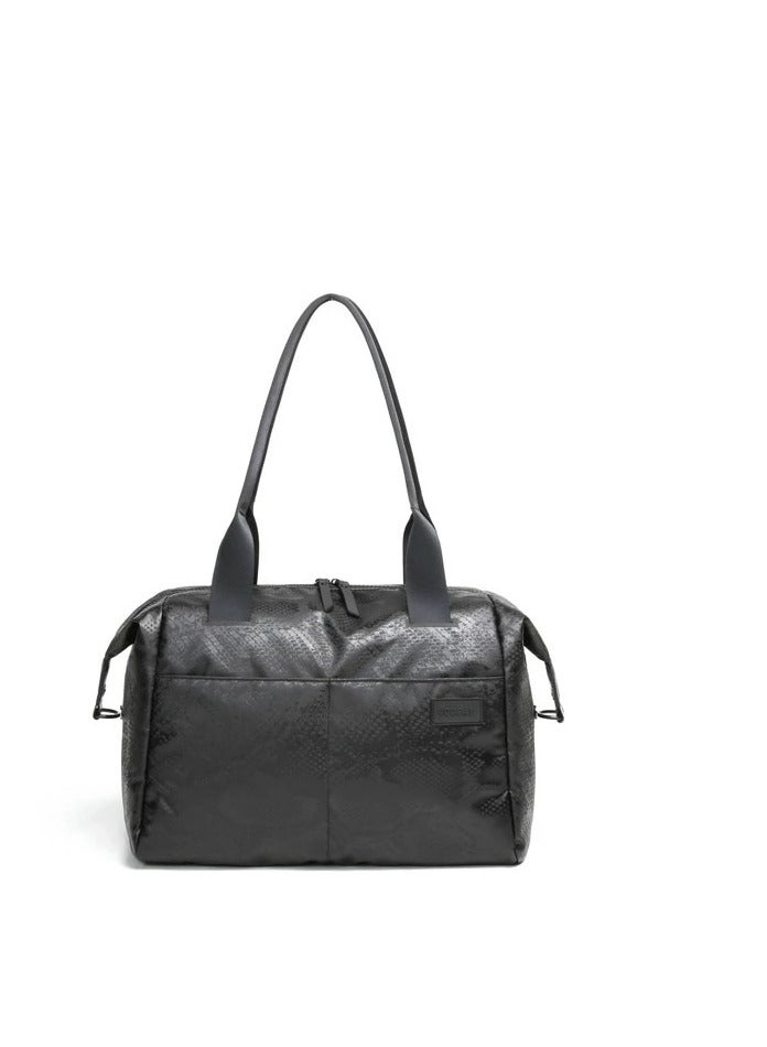 Alana Duffel Black Snakeskin 14 Inch