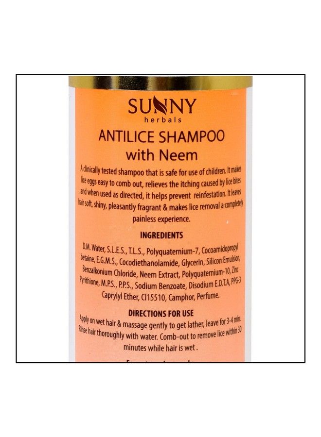 Anti Lice Shampoo With Neem & Camphor For Lice & Eggs ; Relieves Itching From Lice Bite & Prevents Reinfestation ; Painless Lice Removal ; Safe For Children Women & Men 150Ml (Pack Of 2)