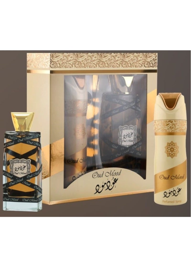 LATTAFA OUD MOOD GIFT SET EDP 100ML + 200ML DEODORANT