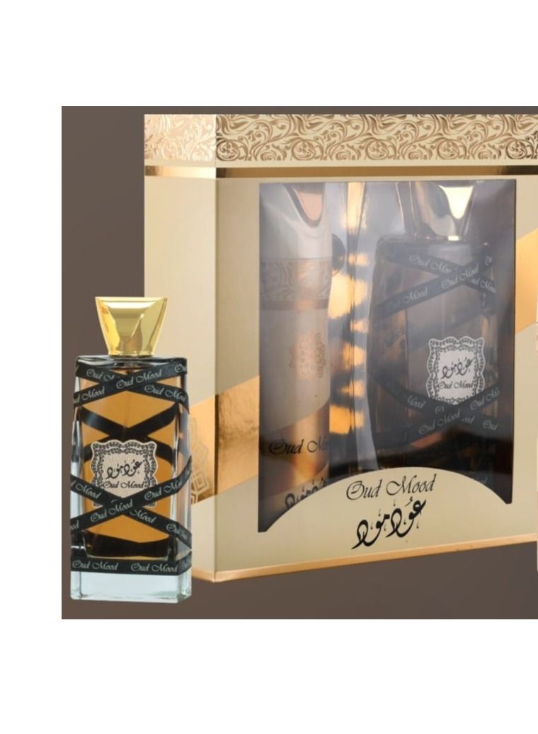 LATTAFA OUD MOOD GIFT SET EDP 100ML + 200ML DEODORANT