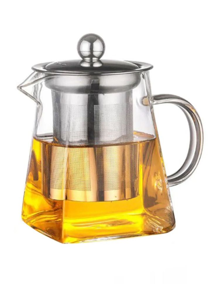 Borosilicate Blooming Loose Leaf Glass Teapot With Stainless Steel Infuser & Lid Stovetop Safe 0.75 Liter