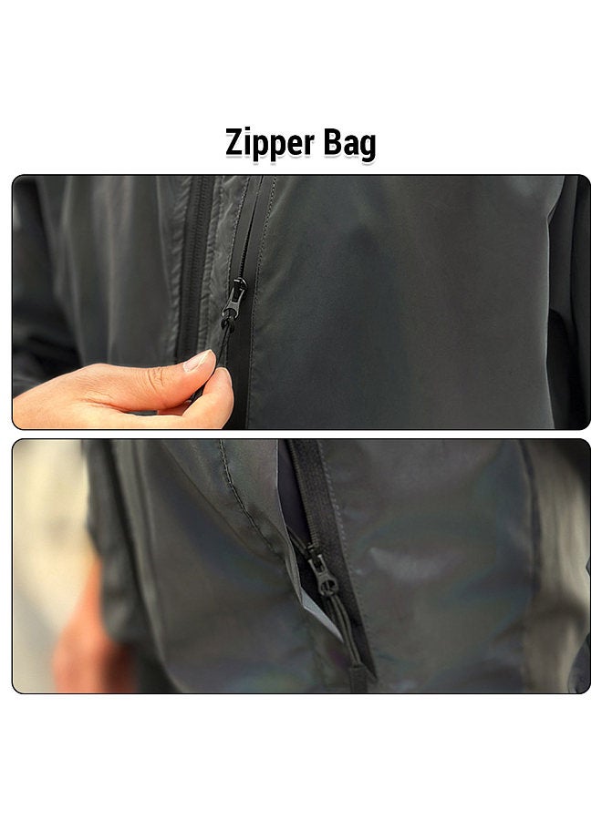 Rainbow Reflective Jacket for Men and Women Windproof Water Repellent