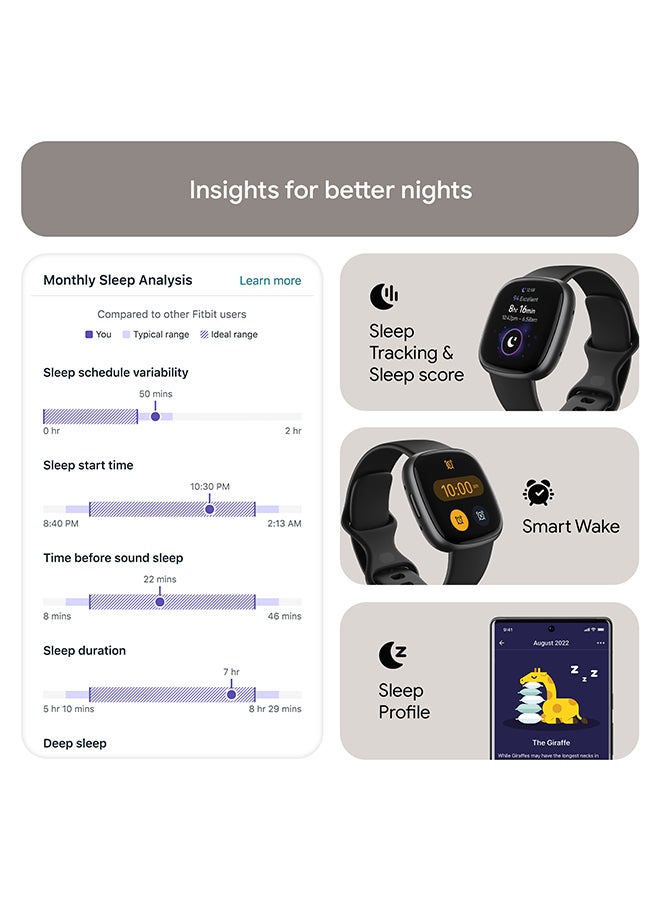 Versa 4, Health & Fitness Smartwatch with Built-in GPS and Up To 6+ Days Battery Life, 6-months Premium Membership Included, compatible with Android and iOS Black/Graphite + Free Aria Air Scale White