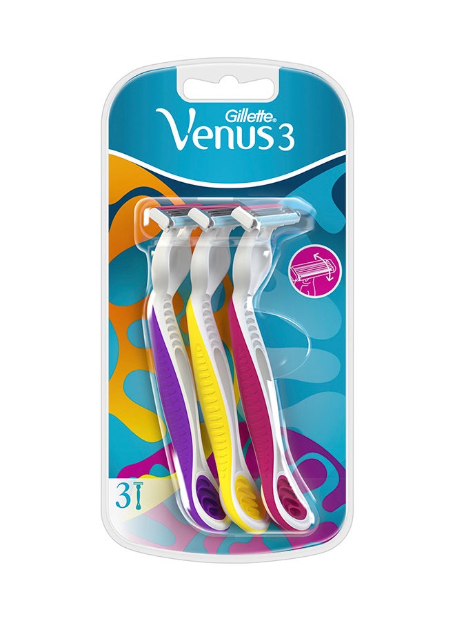 Gillette Venus3 Disposable Razors Pack of 3 Multicolour