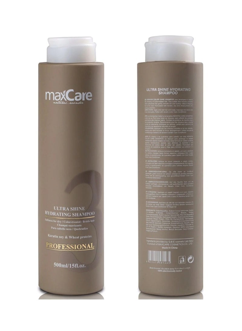 MaxCare Professional Ultra Shine Hydrating Home Care Keratin Shampoo 500ml