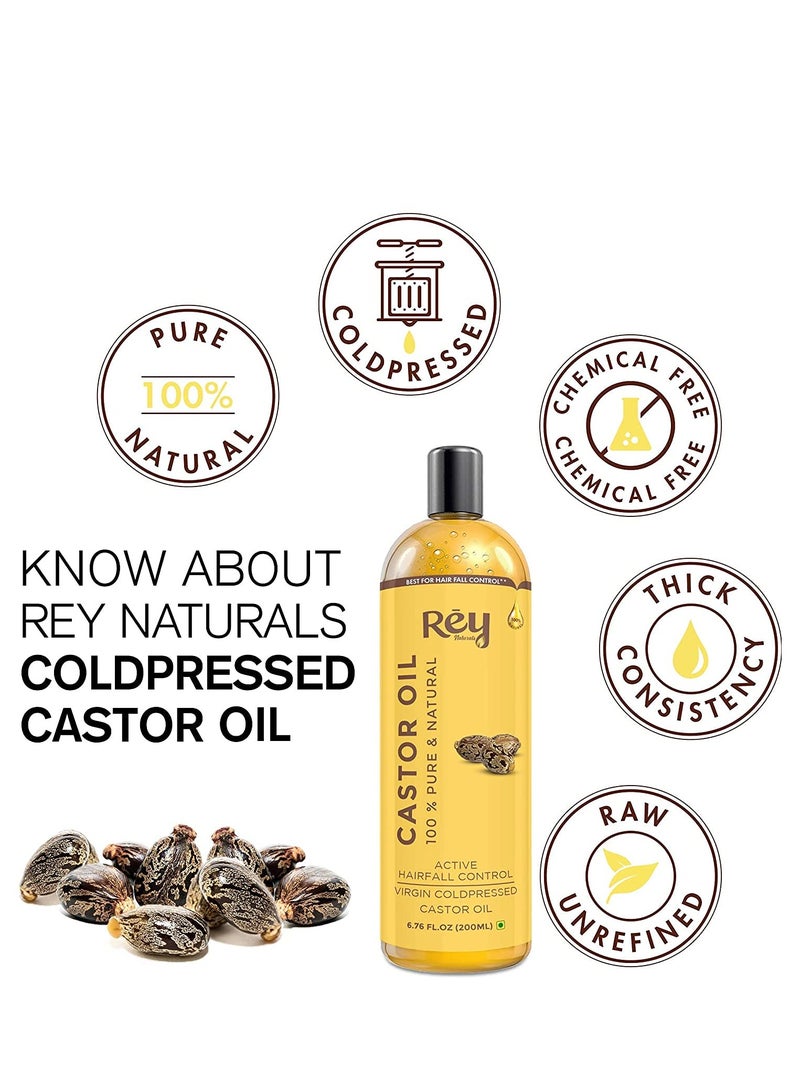Rey Naturals Castor Oil 200Ml and Redensyl Hair Serum 60Ml