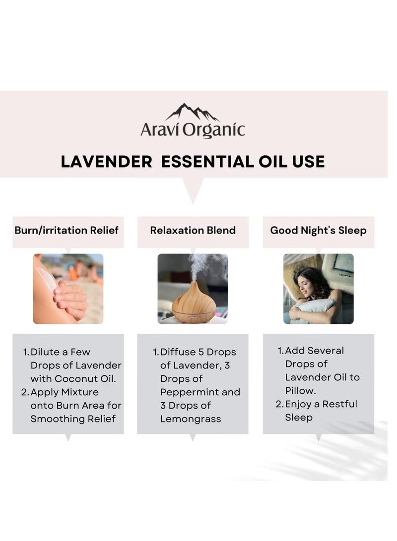 Aravi Organic Lavender and Rosemary Essential Oil 15ml Pack of 2