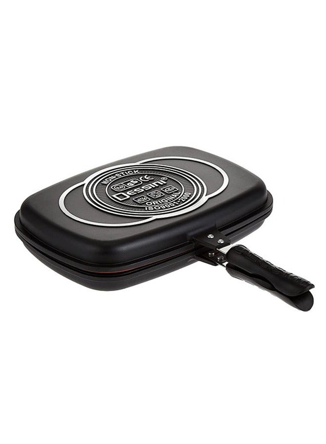 Double Sided Grill Pan Black/Silver/Red 40cm