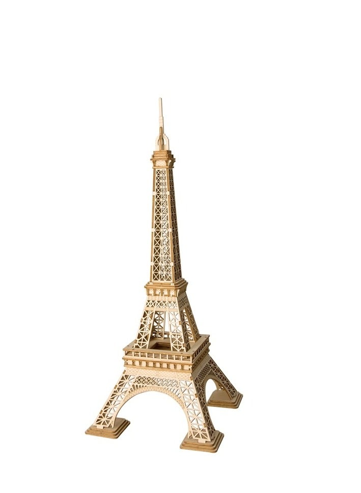 Rolife Eiffel Tower Model TG501, Assembly Brain Teaser 3D Wooden Puzzle DIY Build Model Crafts Kits, Unique Home Decor Birthday Gifts for Teens or Adults